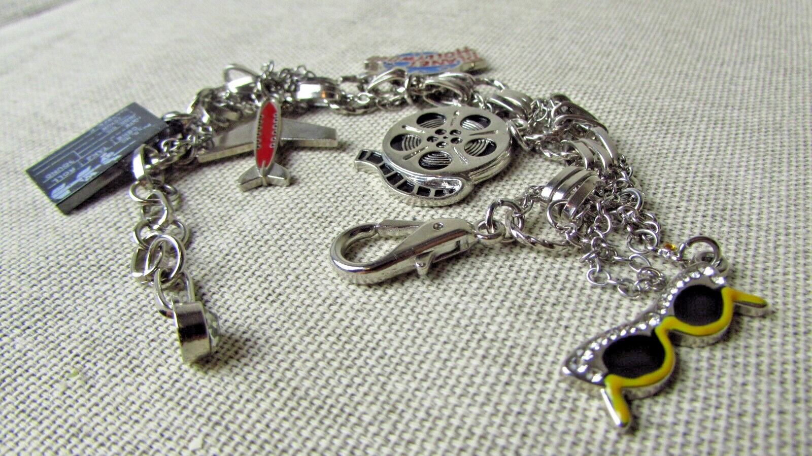 Movies / Holiday /  Planet Hollywood / USA Themed Charm Bracelet - $19.58