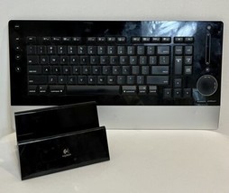 Logitech Wireless Keyboard Full-Sized  With Charging Dock Black 820-001527 - $28.49