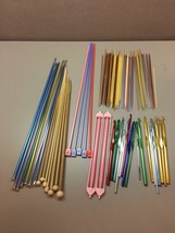 Lot of 73 Crochet Hooks and Knitting Needles all Sizes Bamboo Aluminum Plastic - £67.24 GBP