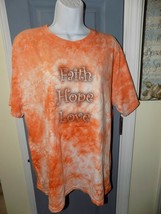 Faith Hope Love Orange Tie-Dye T-shirt Size L ADULT EUC - £11.98 GBP