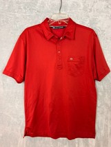 Travis Matthew Polo Shirt Mens Red Short Sleeve Golf Pima polyester size Large - £9.15 GBP