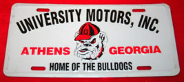 Vintage University Motors Athens Georgia Bulldogs Metal License Plate Ford - £30.95 GBP