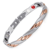 Rainso Stainless Steel Magnetic Bracelets &amp; Bangles Healing Bio Charm Bracelets  - £23.46 GBP