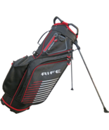 Rife Golf Premium Black Red Gray Stand Bag 9 inch 7-way Friendly Separat... - $200.98 CAD