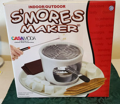 Casa Moda S&#39;mores Maker Indoor/Outdoor White Ceramic Campfire Family Time &quot;NEW&quot; - £17.12 GBP