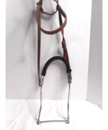 Western Bridle Leather Reins Curved Metal Shank Bit Horse Size Yarn Wrapped - £25.13 GBP