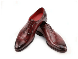 Men Customized Brown Burnished Brogues Cap Toe Oxford Real Leather Shoes US 7-16 - $137.19