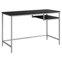 48 in. Cappuccino &amp; Silver Metal Computer Desk - £253.42 GBP
