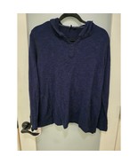 Kenzie Navy Blue Lightweight Hoodie Sweater – Women’s Medium Pullover Kn... - $370.82 MXN