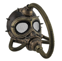 Scratch &amp; Dent Bronze Metallic Spiked Steampunk Submarine Gas Mask - £16.01 GBP