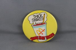 Vintage McDonalds Pin - Thick Shakes Sing the Taste - Celluloid Pin - $19.00