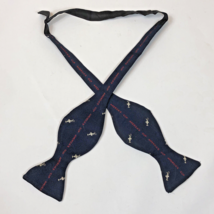 Vintage America's Cup Sailing Silk Bow Tie Adjustable Self Tie - $39.59
