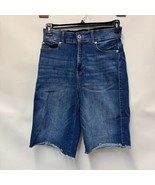INC Womens 10/30 Medium Blue Wash Sculpting Fit Bermuda Jean Shorts PREO... - $40.02 CAD