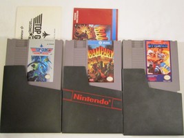 (Lot Of 3) Nintendo Nes Games Strider Rampart Top Gun With 2 Manuals [12AB1] - $46.08