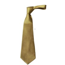 Geoffrey Beene Necktie Mens Gold Check Woven Silk - £7.13 GBP