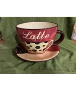 Oversized Latte Cup &amp; Saucer Ceramic Planter - £27.90 GBP