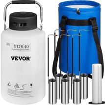 VEVOR Liquid Nitrogen Container 10L Aluminum Alloy Liquid Nitrogen Tank Cryogeni - £218.32 GBP