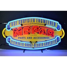 Vintage Look Mopar Shield Mancave Decor Neon Light Neon Sign 32&quot;x17&quot; - £349.07 GBP