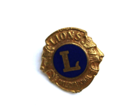 Lions Club International Gold Color Logo Collectible Pin Pinback Button Vintage - £11.43 GBP