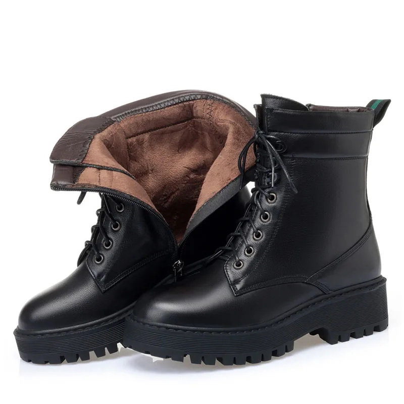 Plus Size 41 42 43 Women Winter Warm Wool Snow Boots Thick Heel Platform Non-sli - £79.43 GBP