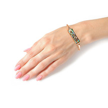 Abalone Cross Burnished Gold Bangle - $713.64 MXN