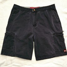 Quiksilver Mens Cargo Shorts Size 38 Zip Front Pockets - £10.65 GBP