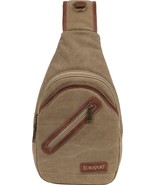 EuroSport Khaki Messenger Sling Canvas Shoulder Bag Rucksack Travel Spor... - $39.55