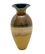 Vase Ceramic Studio Pottery Signed Marzyck Glaze MultiColor 8 1/4 Inch Tall - £43.04 GBP