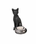 Alchemy Gothic V100 Black Cat T - Light Candle Holder The Vault Feline V... - $499.88 MXN