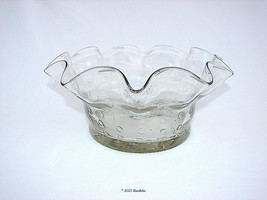 Pale Yellow Hand Blown Controlled Bubbles Fruit Bowl 9 5/8&quot; Fluted Top Bischoff? - £19.97 GBP