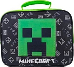 Minecraft Creeper Mojang Boys Lunch Box Kids BPA-Free Insulated Tote Bag Nwt - £12.86 GBP