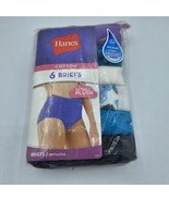 Women&#39;s Hanes Tagless Briefs Ultra Soft Panties Size 6 Cotton 6 Pair No ... - $13.99