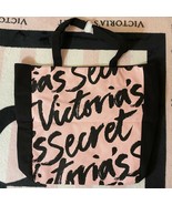 Victoria&#39;s Secret Light Pink Black Canvas Tote Bag - $39.99