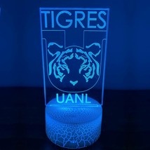 3D Night Light Rayados Tigres Uanl Monterrey Crack Base 7 Color Home Decor Lamp  - £23.90 GBP