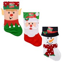 Set of 3 Pack: Christmas House Felt Character Santa, Snowman and Elf Sto... - $13.84