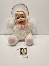 Geppeddo Cuddle Kids Angelle Angel Blue Eyed Porcelain &amp; Plush Doll 9&quot; - £15.12 GBP