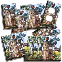 Country Rustic Farm Outhouse Rooster Red Barn Light Switch Outlet Wall Plate Art - £9.58 GBP+