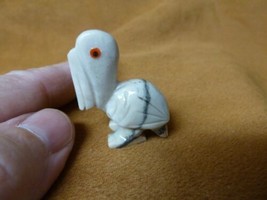 (Y-BIR-PE-1) WHITE PELICAN carving Figurine soapstone Peru I love pelicans - $8.59