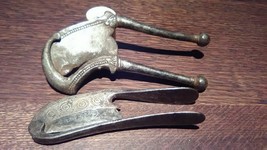 Indian steel and silver inlay Betel nut cutters one signed - £145.94 GBP