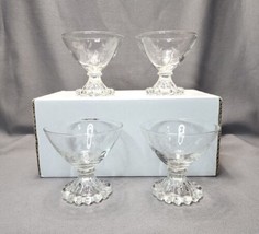 Vintage MCM Anchor Hocking Boopie Bubble Foot Etched Rose AHC7 Champagne Coupes - £18.92 GBP