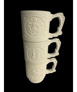 Vtg Lot Of 3 Unpainted Mug Cup 3D Design OOAK 70s 80s Cancer Gemini Sagi... - $753.77 MXN
