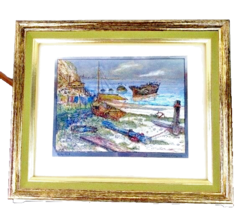 Lionel Barrymore Vintage Gold Foil Framed Matted Print Rocky Point - £18.75 GBP