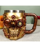 Ebros Metallic Copper Steampunk Skull Mug W/Stainless Steel Liner - $35.05 CAD