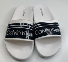Calvin Klein NIB cmArnies white black slip on sandals women’s size 8 - £21.68 GBP
