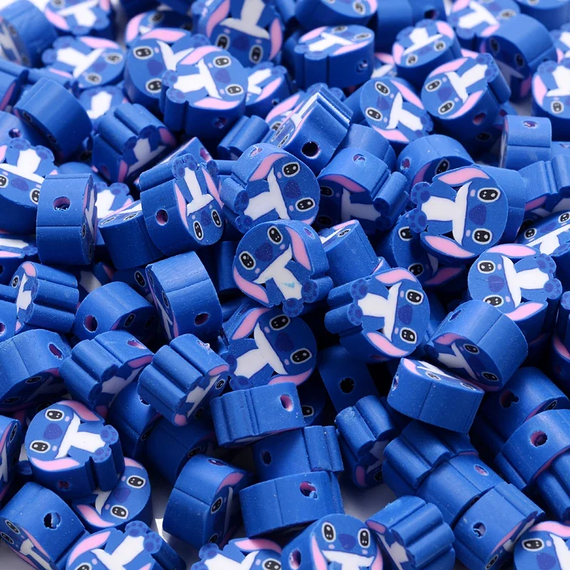 30pcs Disney Stitch Beads 10mm Cute Cartoon Anime Clay Polymer Beads for... - $7.66 CAD