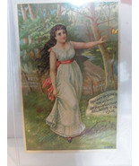 1890 Victorian Trade Card Halls Hair Renewer Ad Woman w Long Dark Hair N... - £19.37 GBP