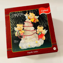 Vintage Christmas Carlton Cards Angelic Antics Tree Ornament Angel Bears... - $17.25