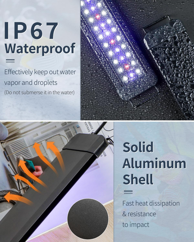 Pawfly 11W Aquarium LED Light for 12 to 18 Inch Fish Tanks Extendable Fish Tank  Item image 6