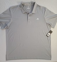 Adidas Golf Mens Size XXL Golf Polo Shirt Gray W/ White Trefoil Logo - $31.56