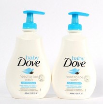 2 Bottles Dove 13.52 Oz Baby Rich Moisture Hypoallergenic Head To Toe Wash - £18.09 GBP